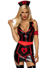 Leg Avenue Naughty Nurse Costume Black Red X-Large Dress Costumes